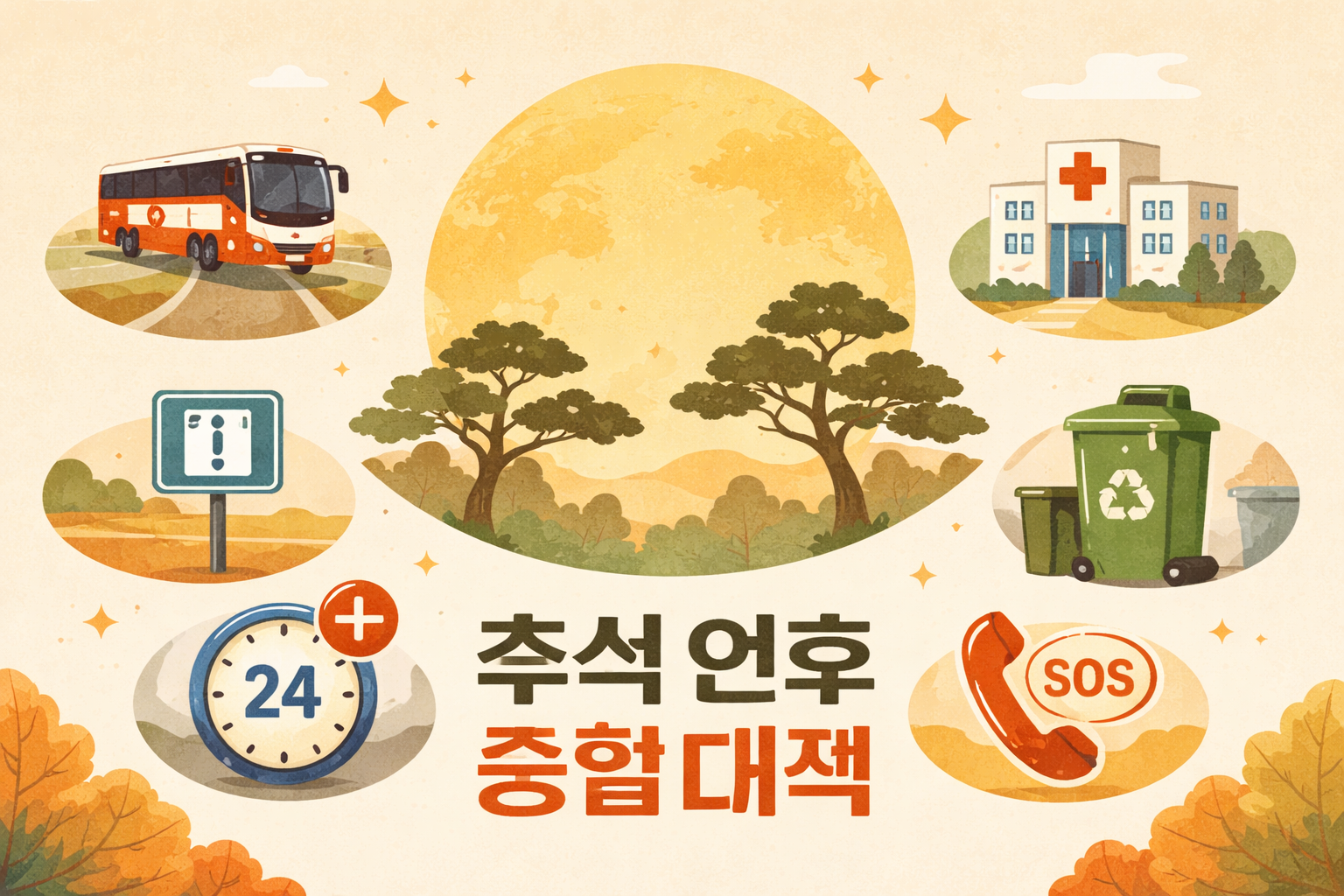 추석 연휴 종합대책을 한눈에 정리한 교통·의료·생활지원 안내 이미지