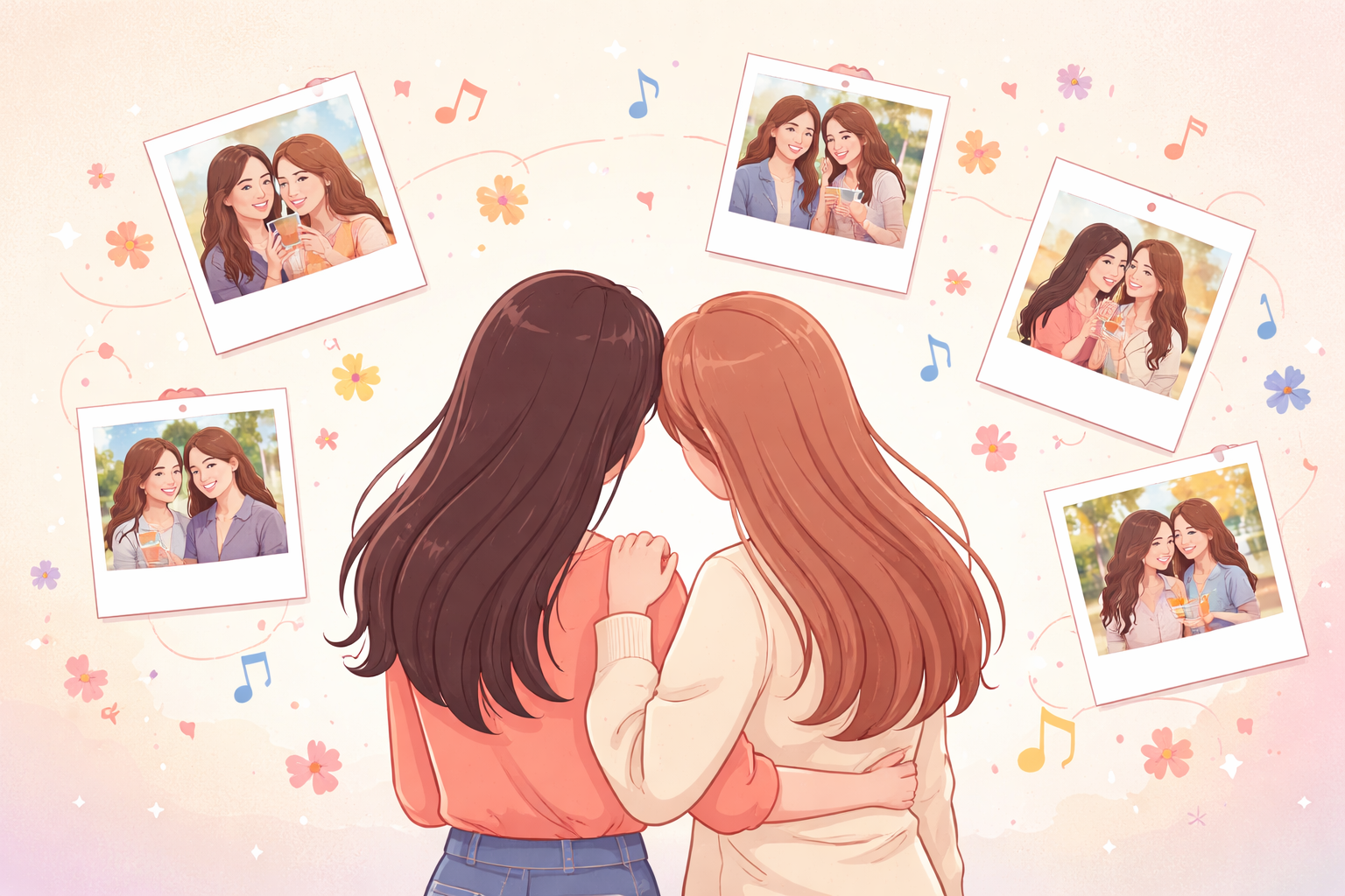 아이유가 공개한 유인나와의 과거 사진과 신곡 헌정 메시지를 소개하는 기사 대표 이미지
