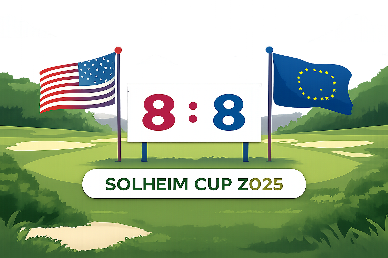 네덜란드에서 열리는 솔하임컵 2026의 여자 골프 팀 대항전 현장 분위기