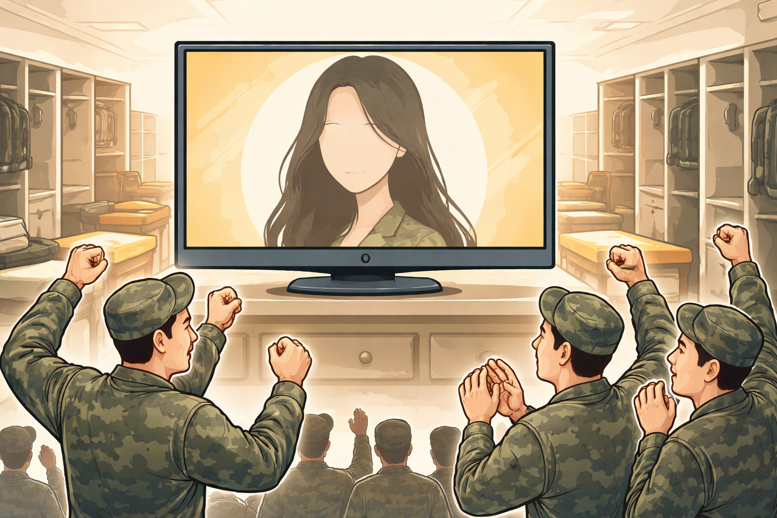 군부대 면회 장면을 연상시키는 드라마 홍보용 대표 이미지