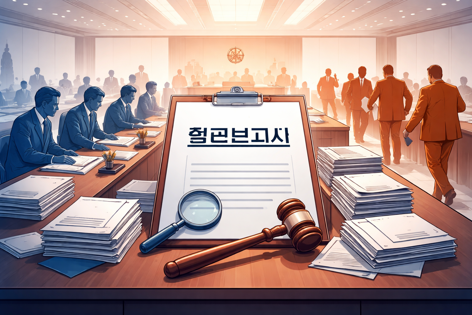 국회 법제사법위원회 회의장에서 김승원 청문보고서 채택을 둘러싸고 여야가 충돌하는 모습