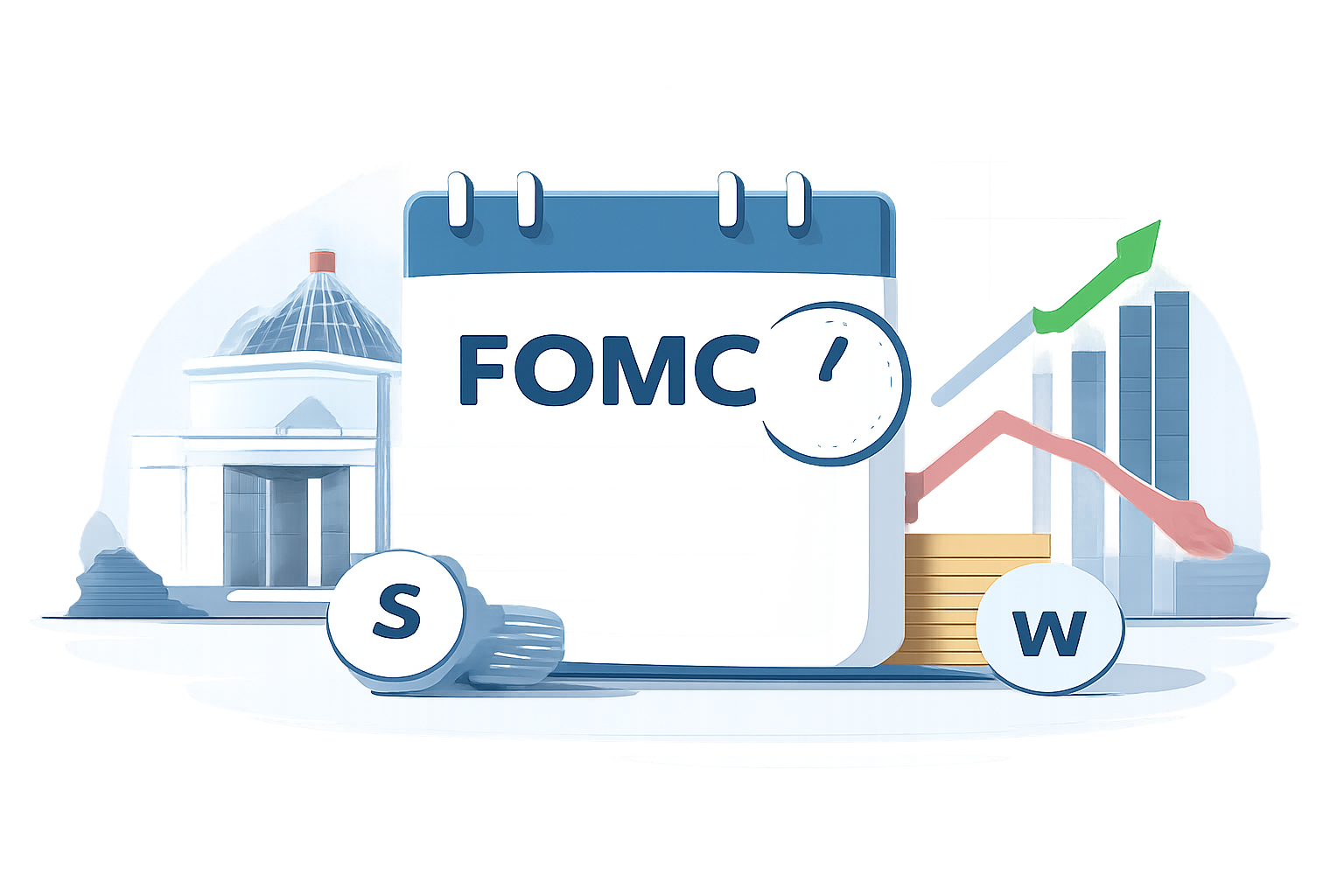 미국 연준 FOMC 회의와 미 국채금리 상승을 함께 보여주는 대표 이미지